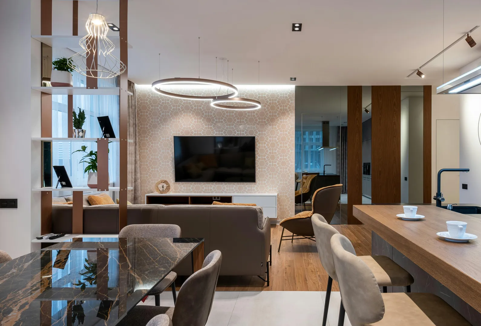 Modern living room with TV